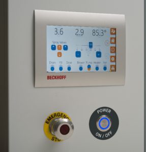 Software design screen on PostProcess post-printing machine